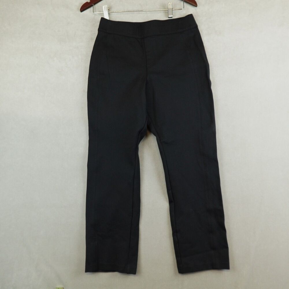SPANX Smooth PerfectFit Ponte Slim Straight Leg Pants Black Medium Petite 20254Q